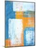 Teal And Orange Abstract Art Painting-T30Gallery-Mounted Art Print