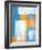 Teal And Orange Abstract Art Painting-T30Gallery-Framed Art Print