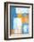 Teal And Orange Abstract Art Painting-T30Gallery-Framed Art Print