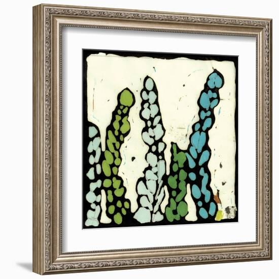 Teal Batik Botanical III-Andrea Davis-Framed Art Print