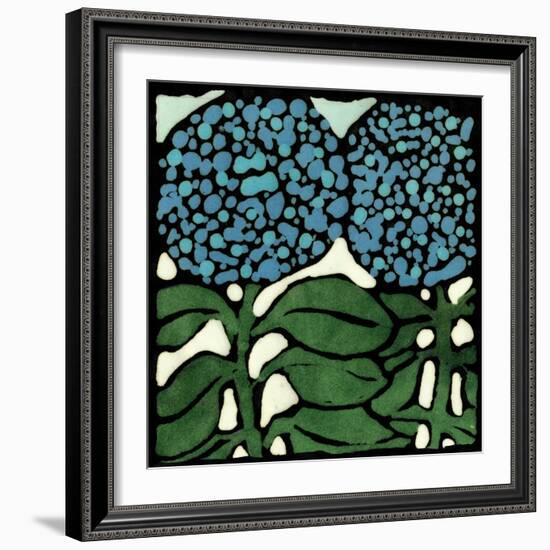 Teal Batik Botanical V-Andrea Davis-Framed Art Print