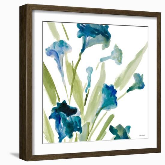 Teal Belles Square II-Lanie Loreth-Framed Premium Giclee Print