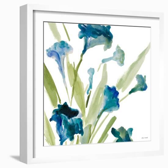 Teal Belles Square II-Lanie Loreth-Framed Premium Giclee Print