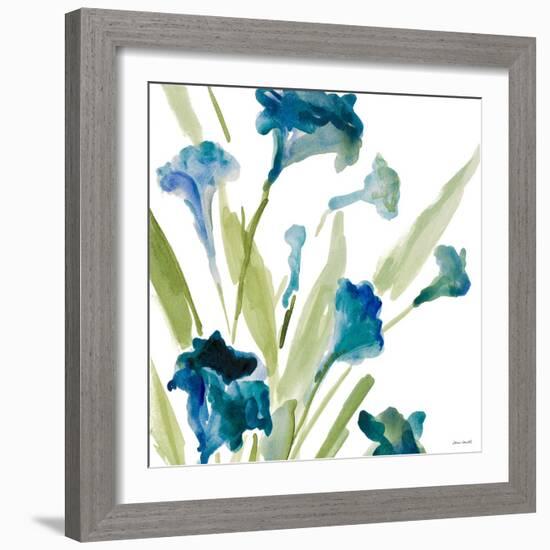 Teal Belles Square II-Lanie Loreth-Framed Art Print