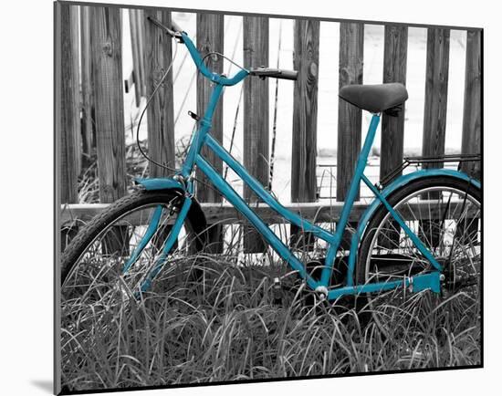 Teal Bike I-null-Mounted Art Print