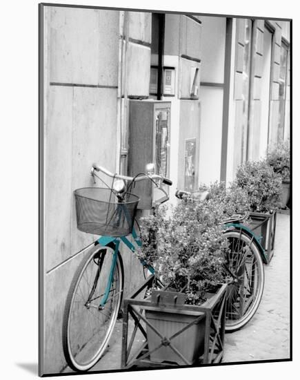 Teal Bike II-null-Mounted Art Print