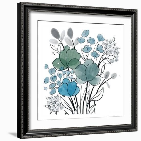 Teal Bouquet-Boho Hue Studio-Framed Art Print