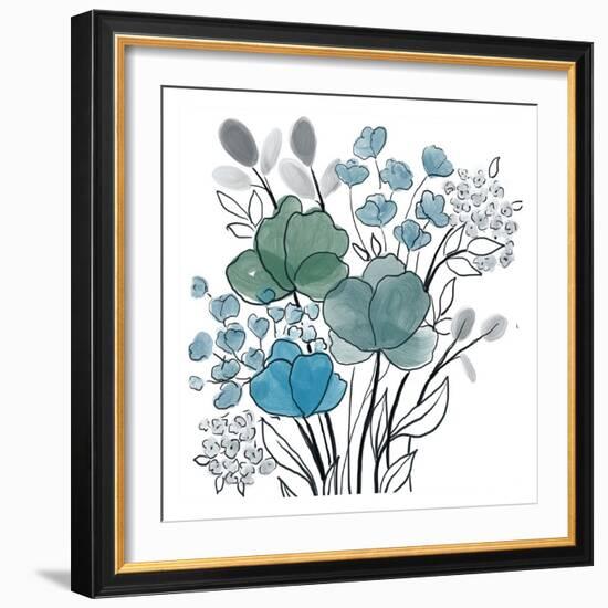 Teal Bouquet-Boho Hue Studio-Framed Art Print