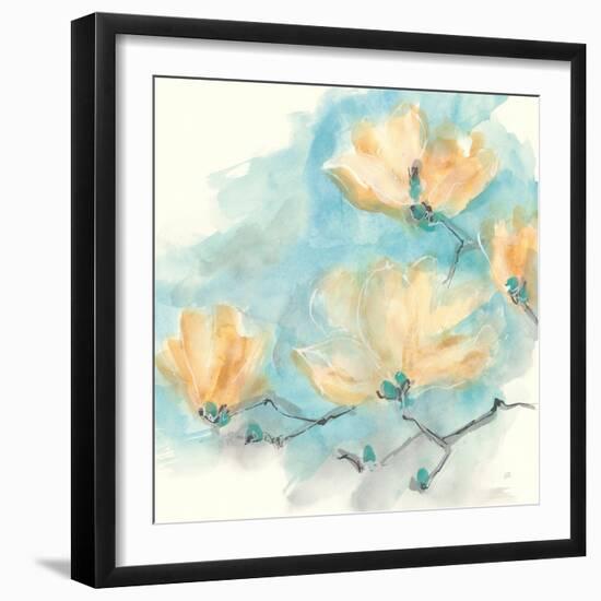 Teal Buds III-Chris Paschke-Framed Art Print