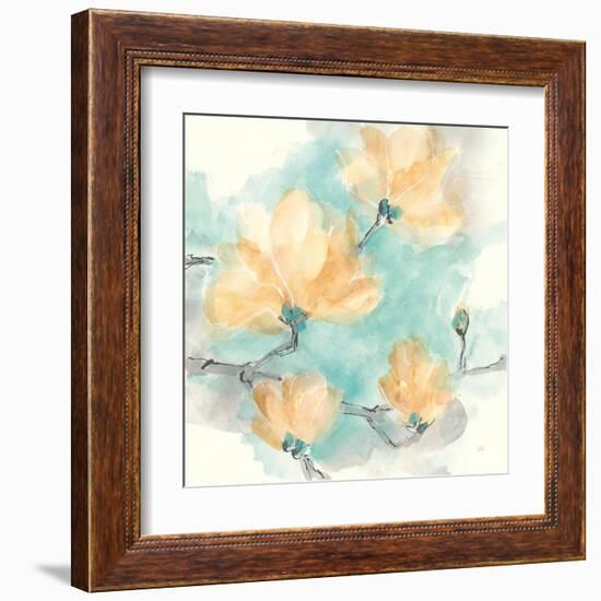 Teal Buds IV-Chris Paschke-Framed Art Print