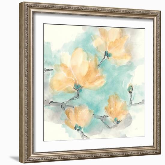 Teal Buds IV-Chris Paschke-Framed Art Print