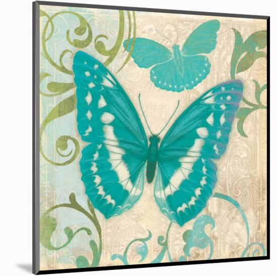 Teal Butterfly I-Alan Hopfensperger-Mounted Art Print