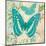 Teal Butterfly I-Alan Hopfensperger-Mounted Art Print