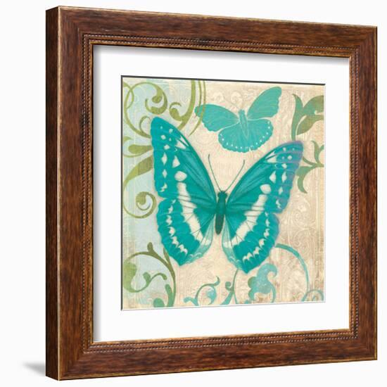 Teal Butterfly I-Alan Hopfensperger-Framed Art Print