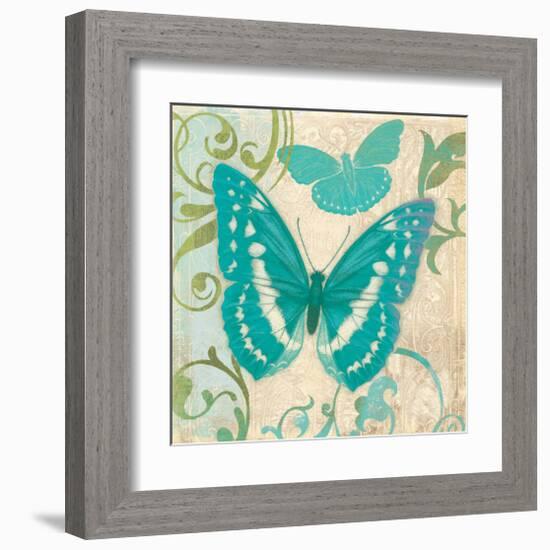 Teal Butterfly I-Alan Hopfensperger-Framed Art Print