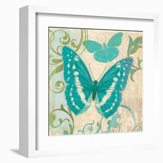 Teal Butterfly I-Alan Hopfensperger-Framed Art Print