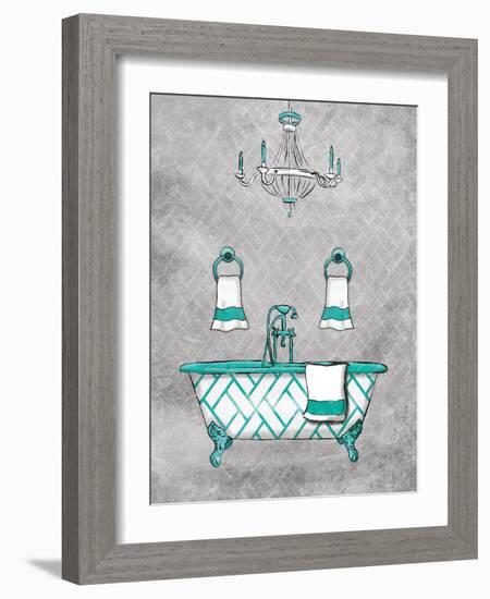 Teal Chip Borderless-Jace Grey-Framed Art Print