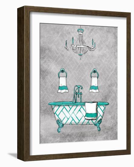 Teal Chip Borderless-Jace Grey-Framed Art Print