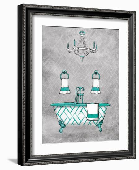 Teal Chip Borderless-Jace Grey-Framed Art Print