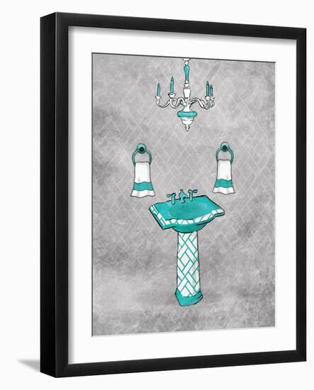 Teal Chip Mate Borderless-Jace Grey-Framed Art Print