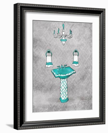 Teal Chip Mate Borderless-Jace Grey-Framed Art Print