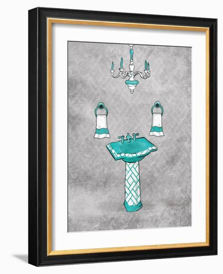 Teal Chip Mate Borderless-Jace Grey-Framed Art Print