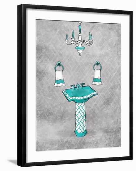 Teal Chip Mate Borderless-Jace Grey-Framed Art Print