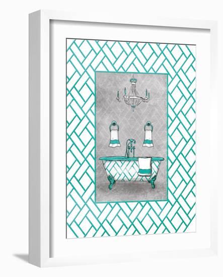 Teal Chip-Jace Grey-Framed Art Print