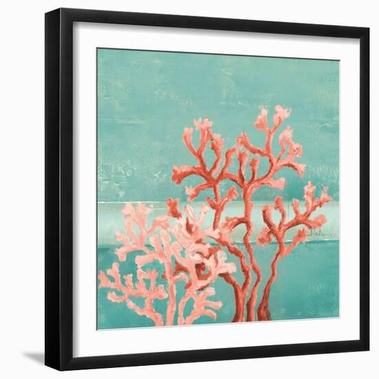 Teal Coral Reef II-Patricia Pinto-Framed Art Print