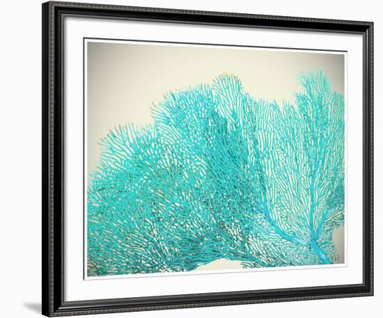 Teal Coral-null-Framed Art Print