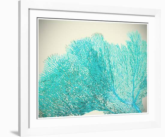 Teal Coral-null-Framed Art Print