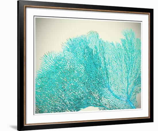 Teal Coral-null-Framed Art Print