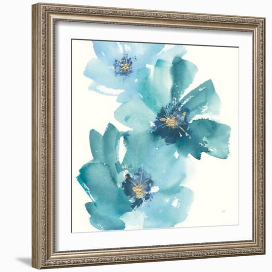 Teal Cosmos IV-Chris Paschke-Framed Art Print