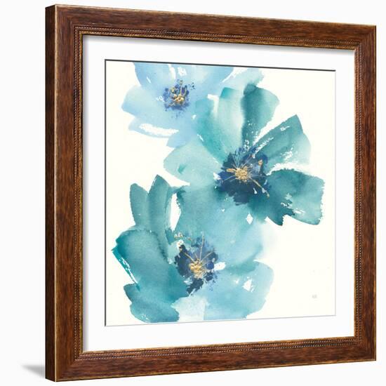 Teal Cosmos IV-Chris Paschke-Framed Art Print