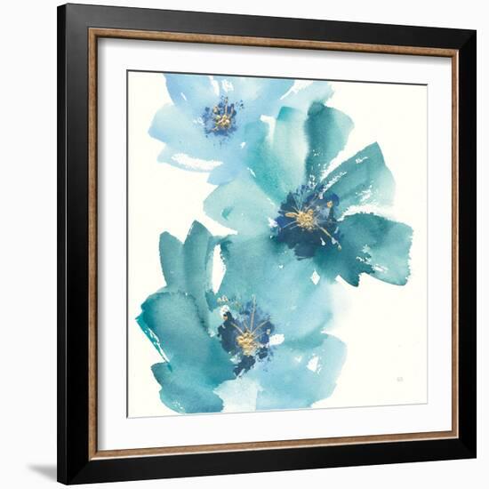 Teal Cosmos IV-Chris Paschke-Framed Art Print