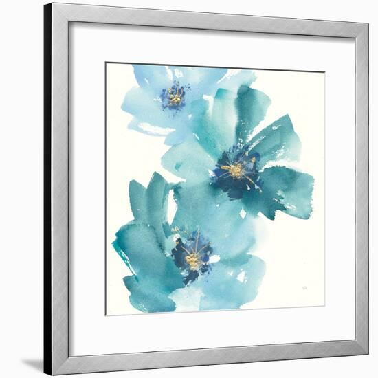 Teal Cosmos IV-Chris Paschke-Framed Art Print