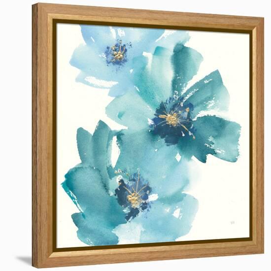 Teal Cosmos IV-Chris Paschke-Framed Stretched Canvas