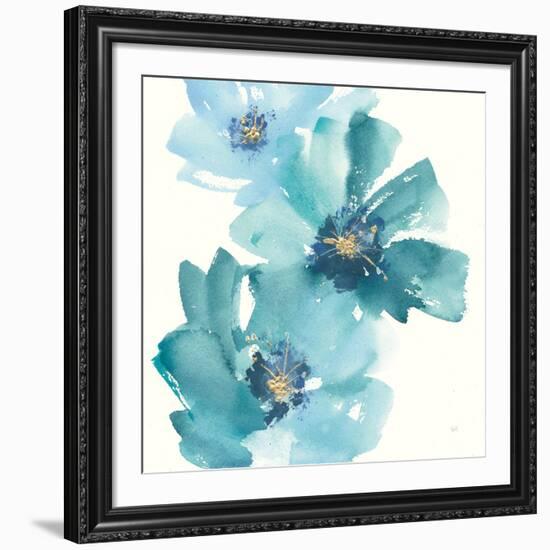 Teal Cosmos IV-Chris Paschke-Framed Art Print