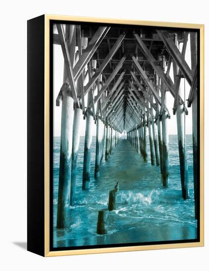 Teal Dock I-Jairo Rodriguez-Framed Stretched Canvas