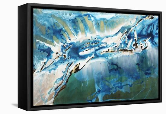 Teal Fissure-Kari Taylor-Framed Premier Image Canvas