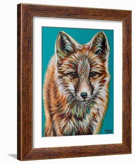 Teal Fox-Carolee Vitaletti-Framed Art Print