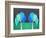 Teal Green Folksy Trees-Ruth Palmer-Framed Art Print