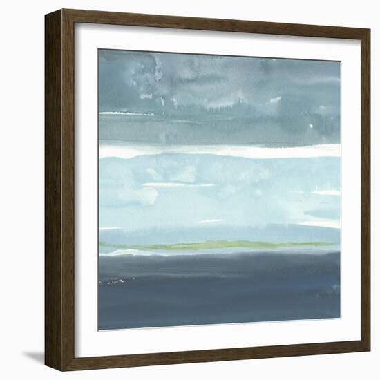 Teal Horizon II-Rob Delamater-Framed Art Print