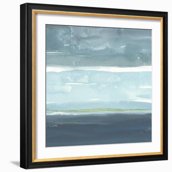 Teal Horizon II-Rob Delamater-Framed Art Print