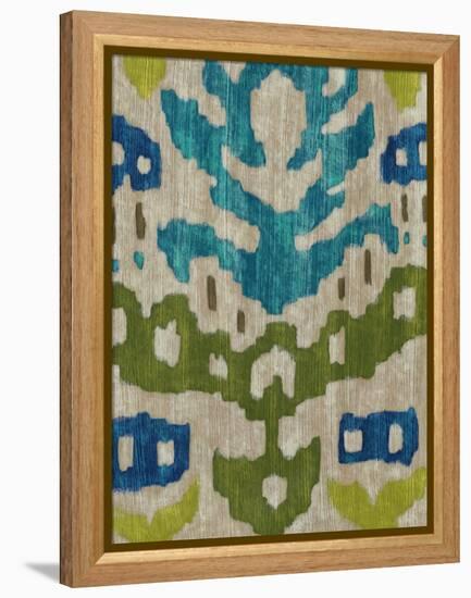 Teal Ikat II-Chariklia Zarris-Framed Stretched Canvas