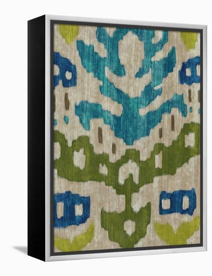 Teal Ikat II-Chariklia Zarris-Framed Stretched Canvas