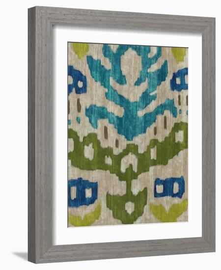 Teal Ikat II-Chariklia Zarris-Framed Art Print