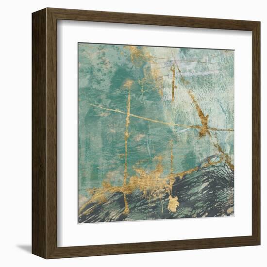 Teal Lace II-Jennifer Goldberger-Framed Art Print