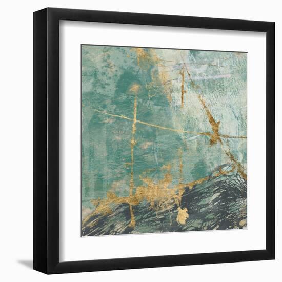 Teal Lace II-Jennifer Goldberger-Framed Art Print