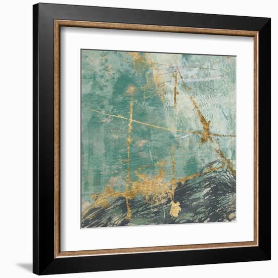 Teal Lace II-Jennifer Goldberger-Framed Art Print